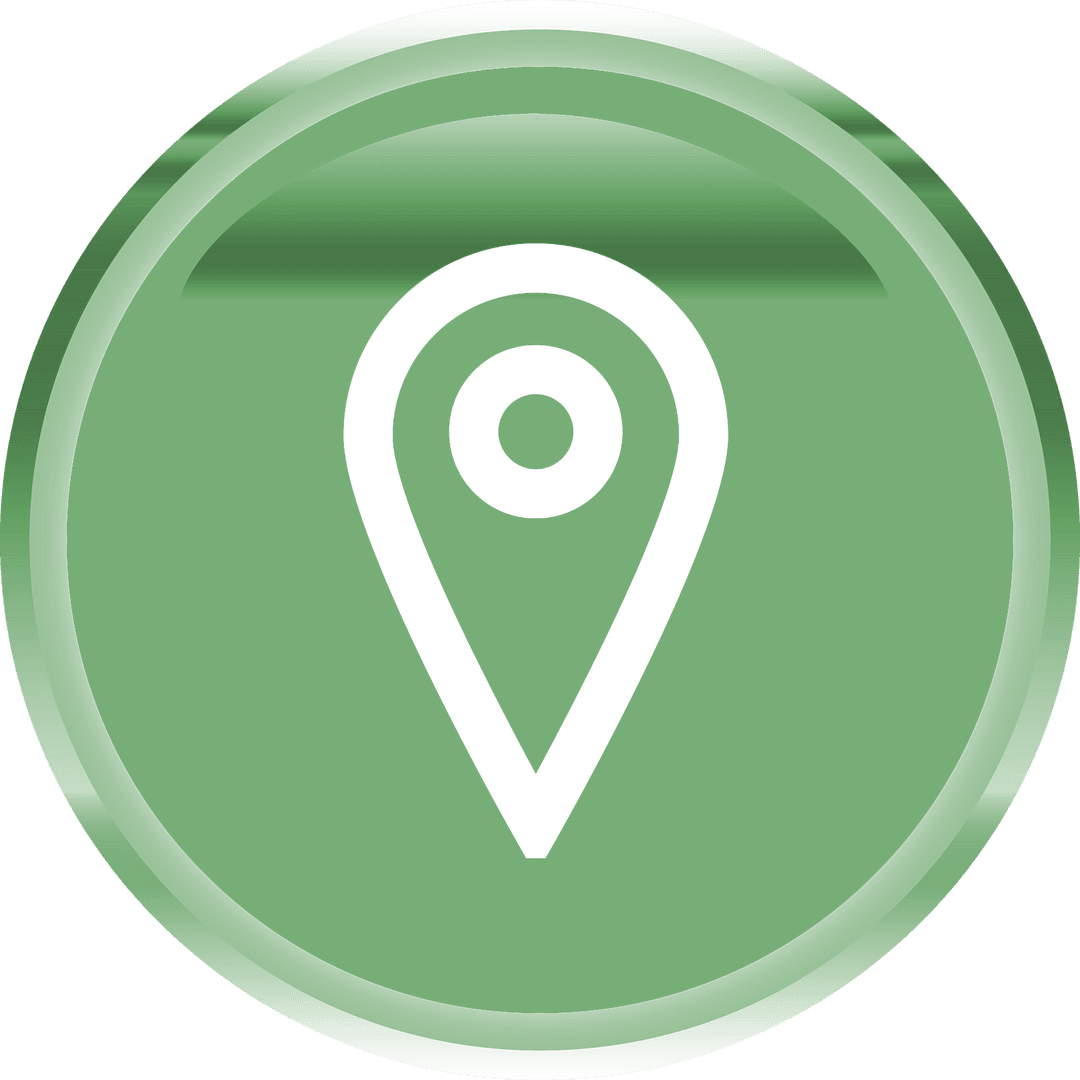 Transparent Green Circular Icon with Location Pin Symbol