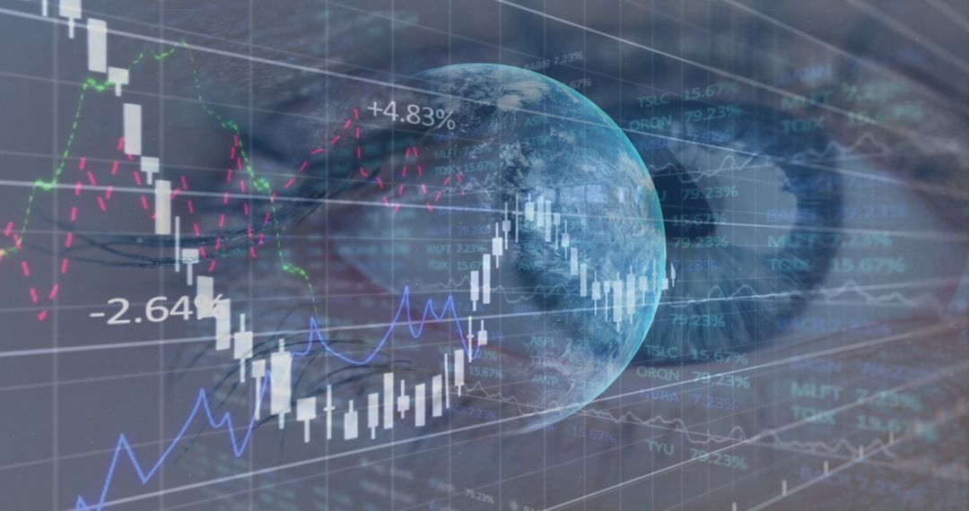 Global Finance and Data Insights with Eye Illustration