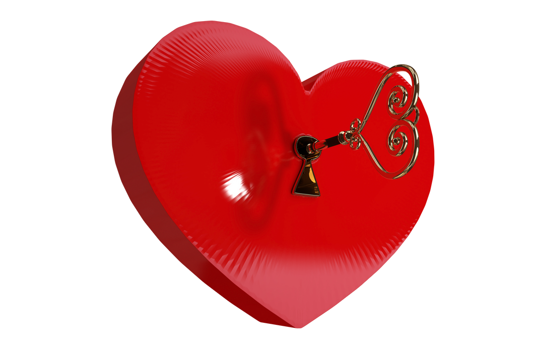 Red Heart with Key Illustration on Transparent Background - Download Free Stock Images Pikwizard.com