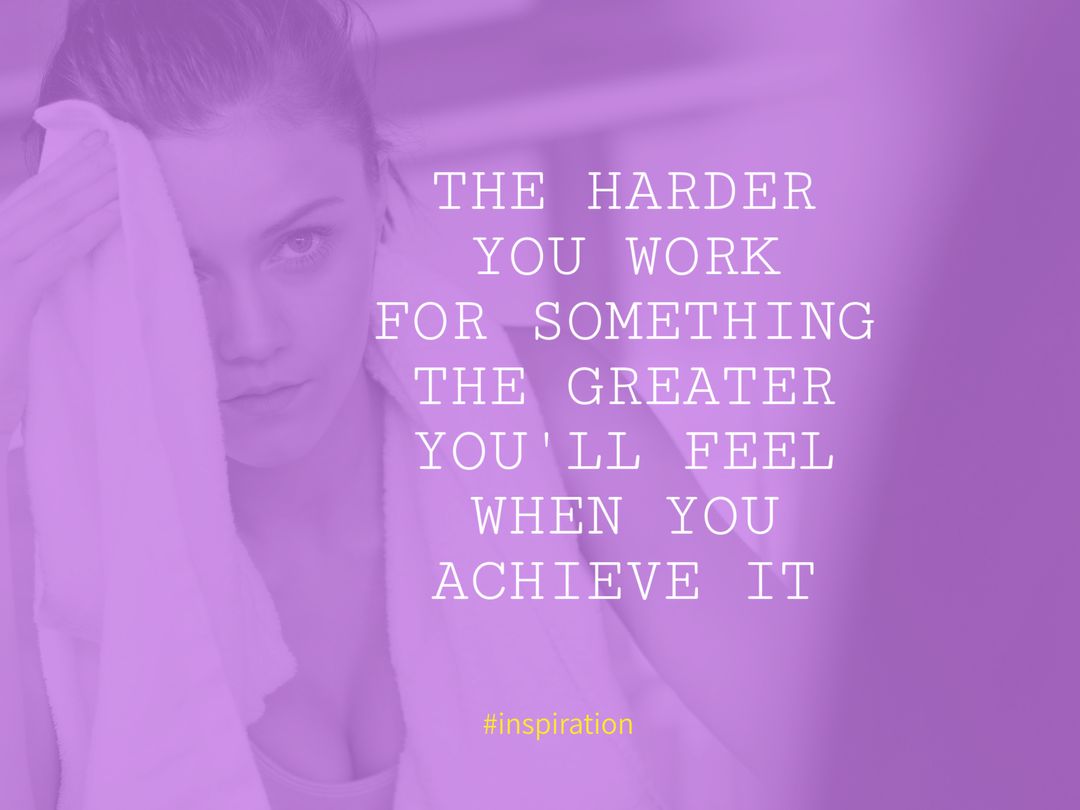 Motivational Message Featuring Determined Woman with Towel - Download Free Stock Templates Pikwizard.com