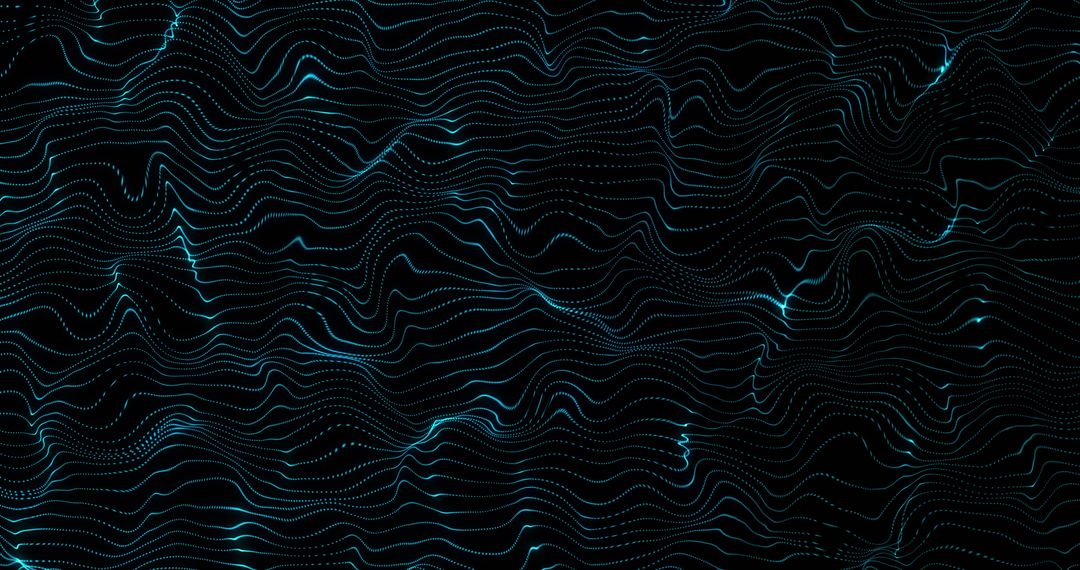 Abstract Digital Blue Waves on Black Background