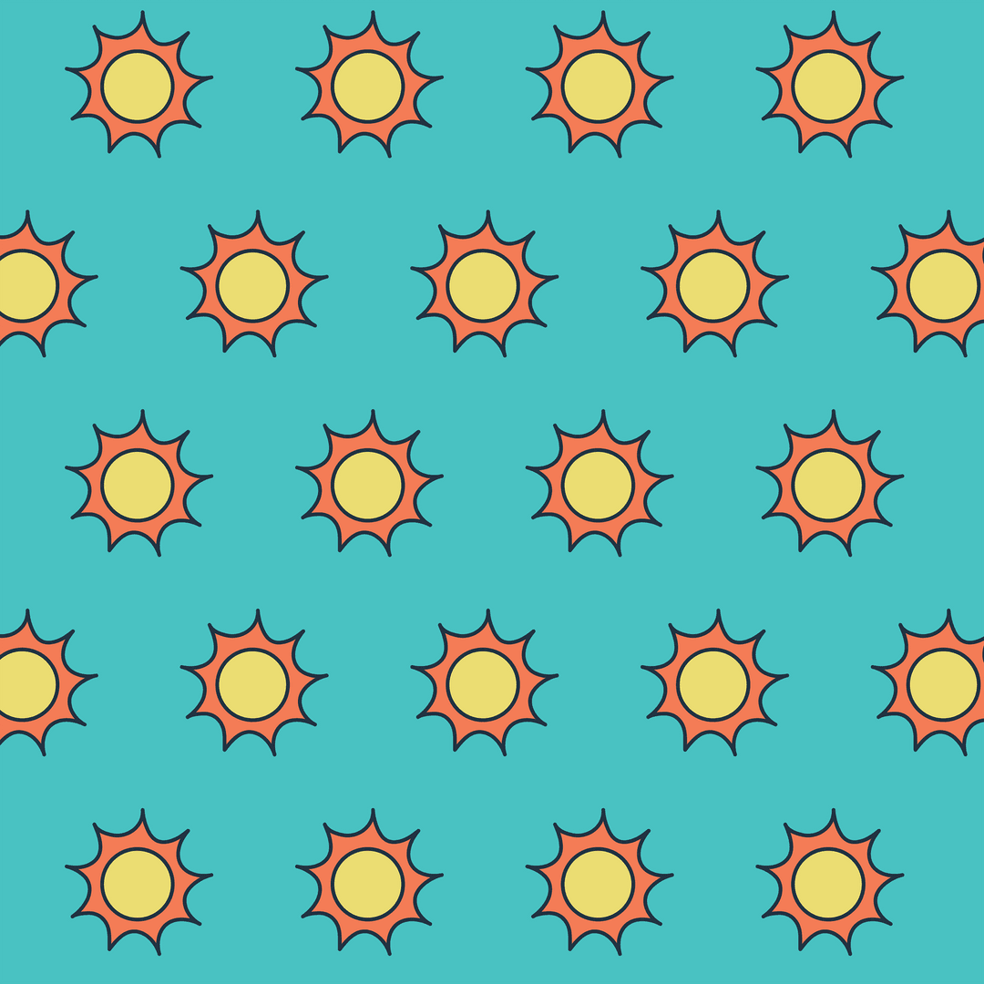 Bright Sunny Pattern Design on Transparent Blue Vector Illustration