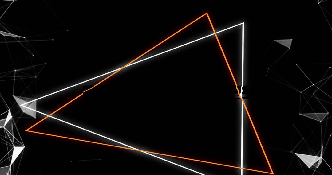 Glowing Plexus Network with Triangles on Black Background