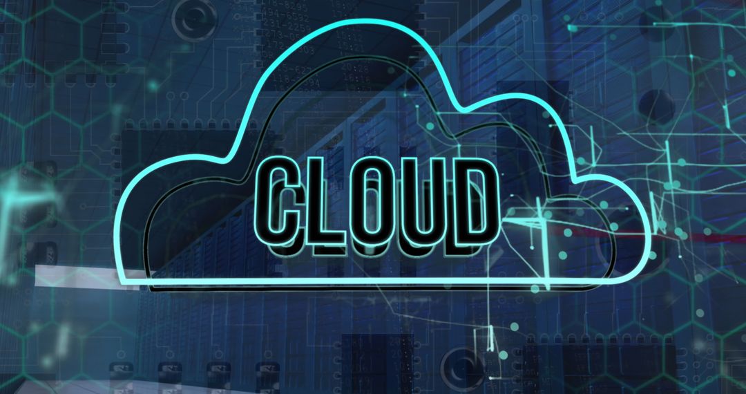 Cloud Computing Concept on Digitally Enhanced Abstract Background