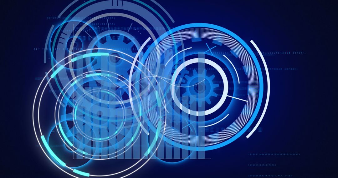 Futuristic Digital Interface with Tech Geometric Circles