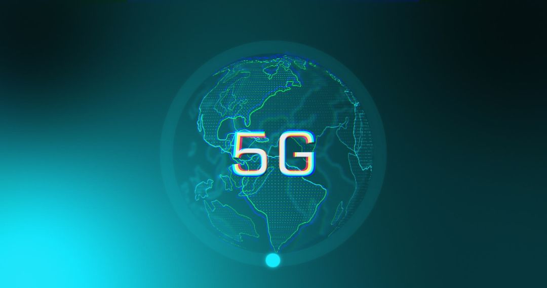Glowing 5G Globe with Futuristic Network Overlay