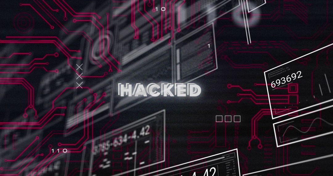 Abstract Digital Hacking Concept with Circuit Board and HUD Interface - Free Images, Stock Photos and Pictures on Pikwizard.com