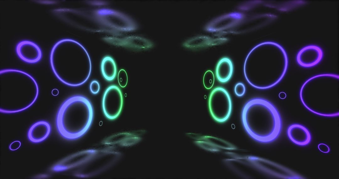 Glowing Neon Circles Creating Dynamic Motion Effect