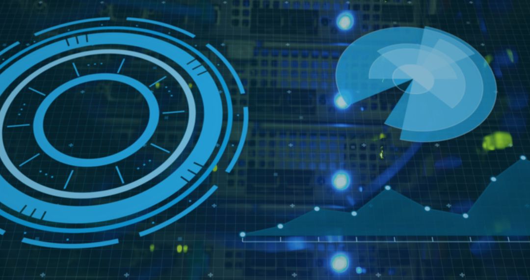 Futuristic Digital Data Processing Display