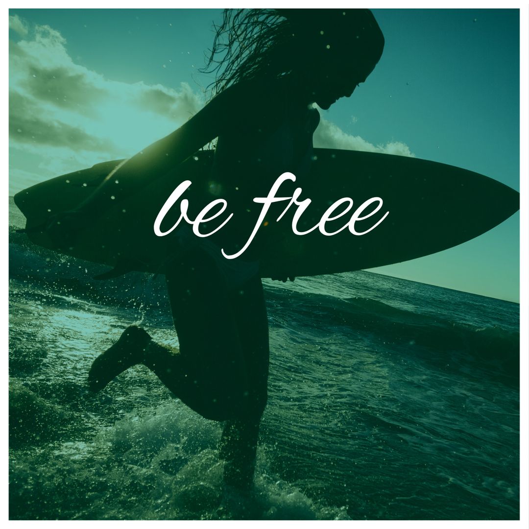 Silhouette of Woman Surfing Embracing Adventure and Freedom