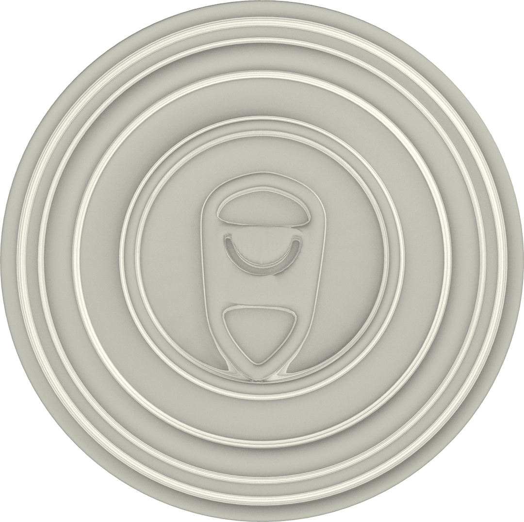 Transparent View of Aluminium Can Lid With Pop-Top