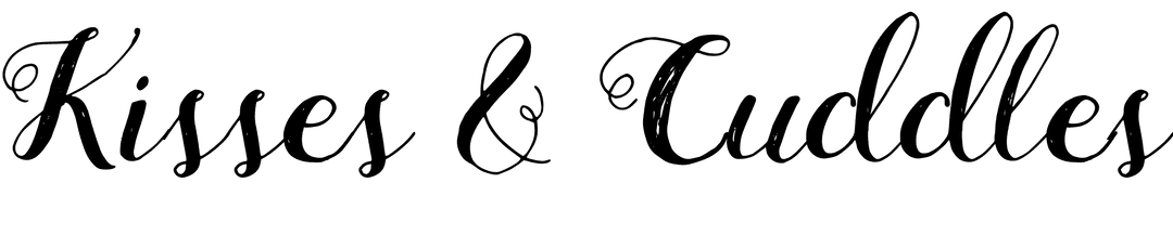 Elegant Kisses and Cuddles Text on Transparent Background