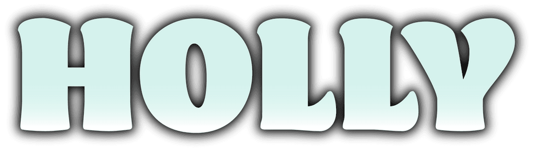 Transparent Green Holly Text Banner with Shadow Effect