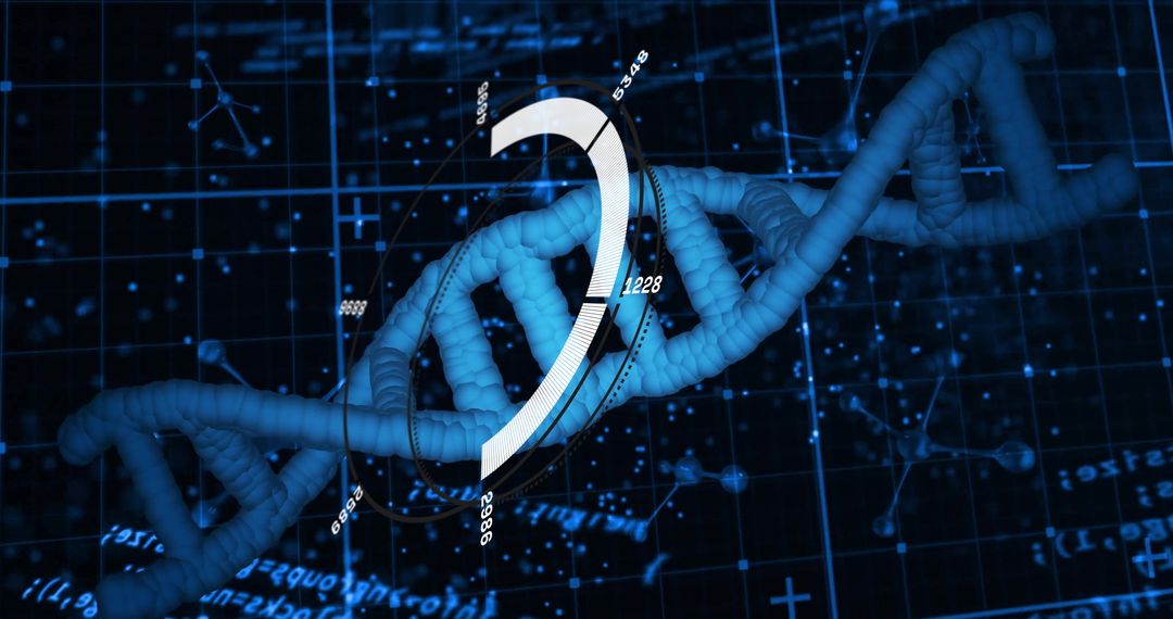 DNA Strand with Digital Data in Science Technology Background