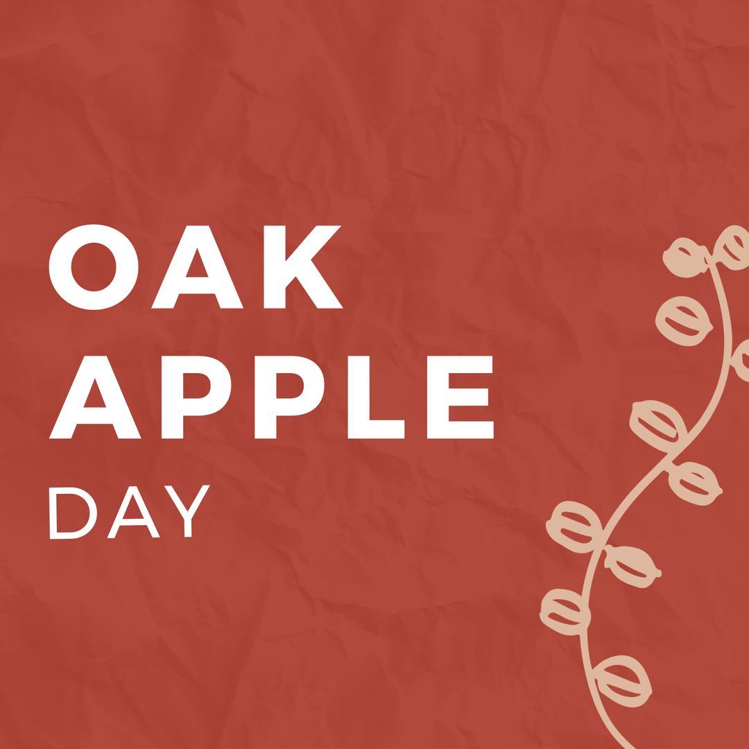 Oak Apple Day with Rustic Twig Design on Earthy Background