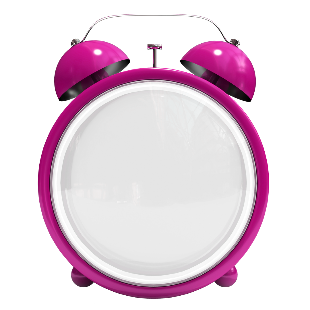 Bright Pink Transparent Twin Bell Alarm Clock - Download Free Stock Images Pikwizard.com