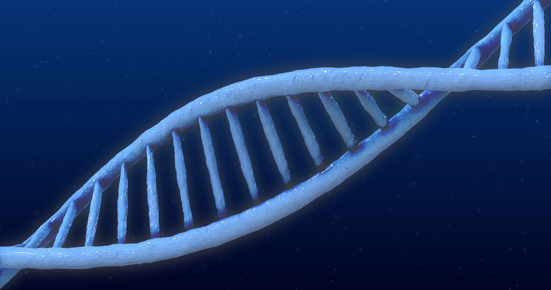 3D Double Helix DNA Strand on Blue Gradient Background