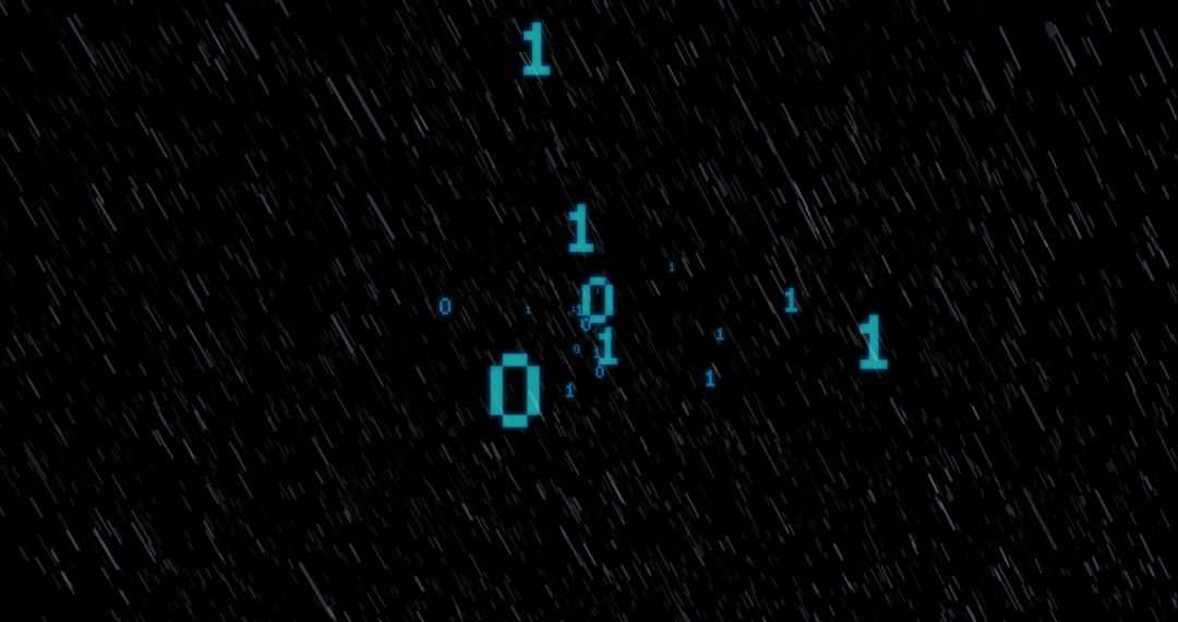 Flowing Digital Code in Futuristic Rainfall Design