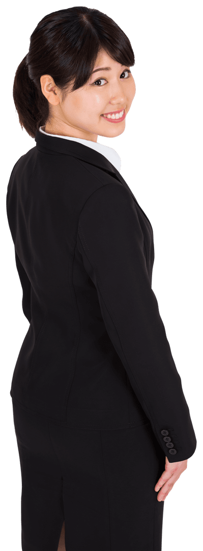 Biracial Professional Woman Smiling in Faux Clipart Icon Style