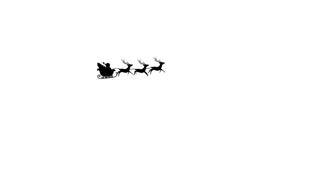 Santa Claus Silhouette in Sleigh with Reindeer on White - Free Images, Stock Photos and Pictures on Pikwizard.com