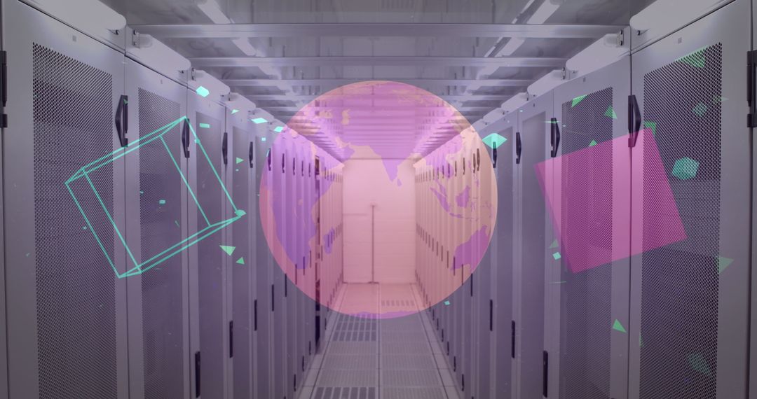 Futuristic Global Business Concept in Modern Data Center
