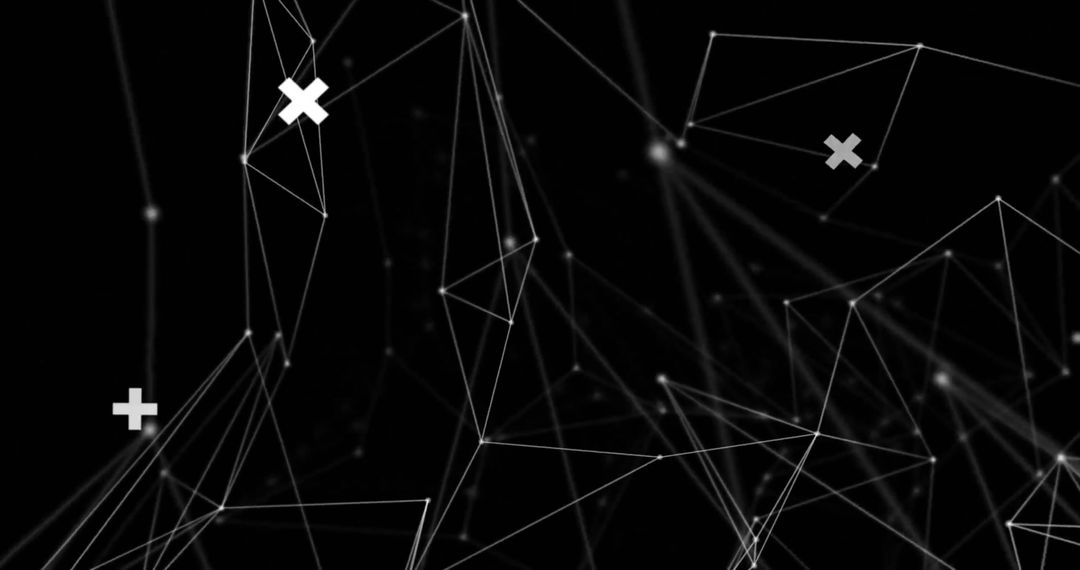 Abstract Neural Network and Data Connections on Black Background