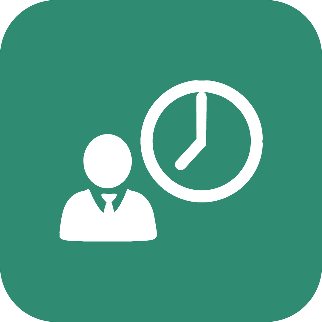 Businessman with Time Management Clock Icon Transparent
