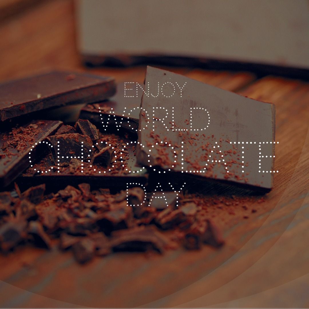 Digital composite image of fresh chocolate bars with enjoy world chocolate day text - Download Free Stock Templates Pikwizard.com