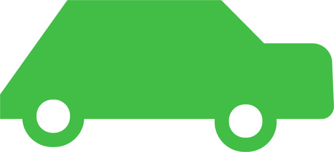 Green Car Symbol on Transparent Background for Automotive Projects