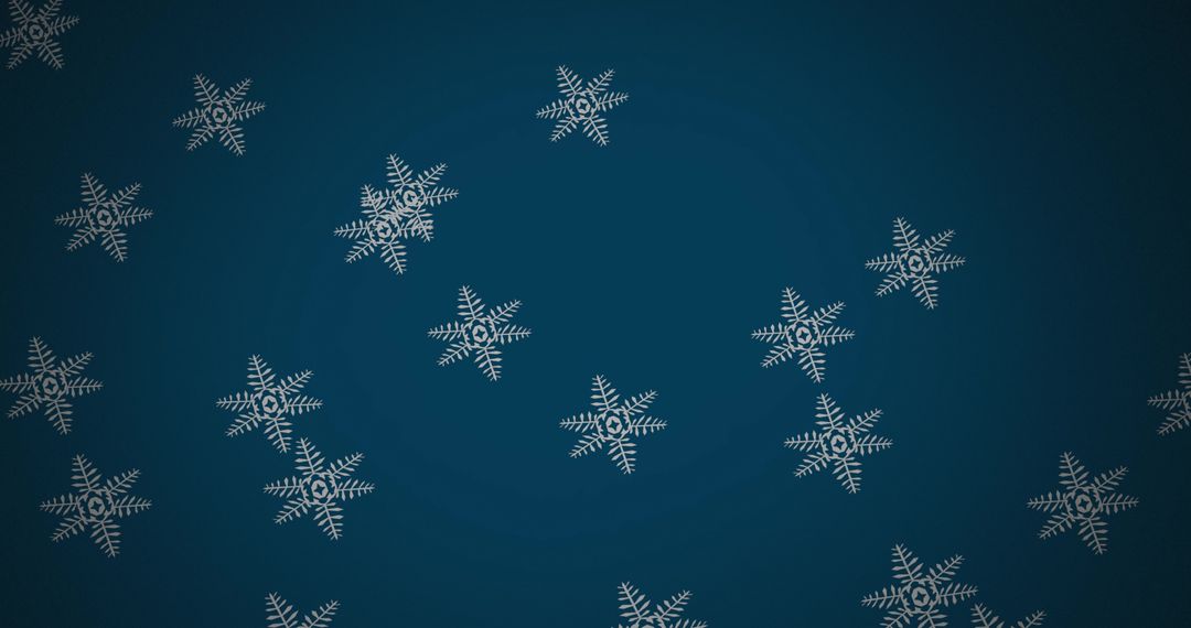 Falling Snowflakes on Midnight Blue Background
