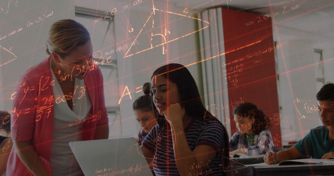 Teacher Guiding Students in Tech-Integrated Math Classroom