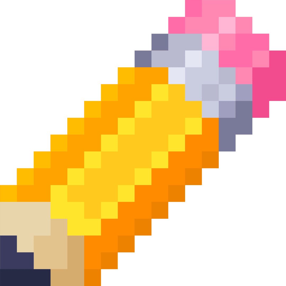 Pixel-Art Pencil on Transparent Background
