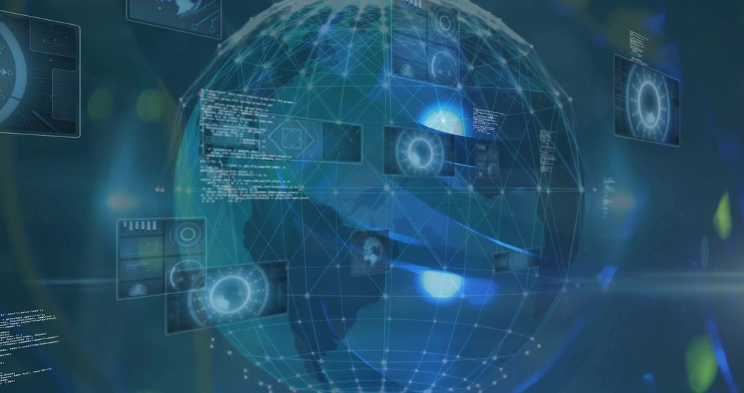 Digital Globe Over Network Background Illustrating Connectivity