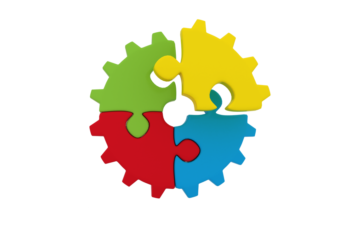 Circular Multicolor Jigsaw Gears on Transparent Background - Download Free Stock Images Pikwizard.com