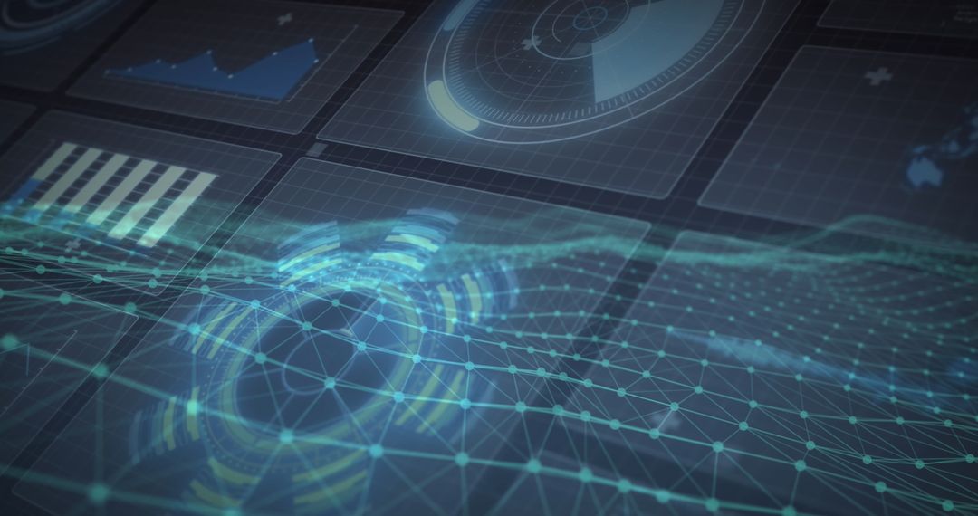 Futuristic Data Processing with Digital Interface Background