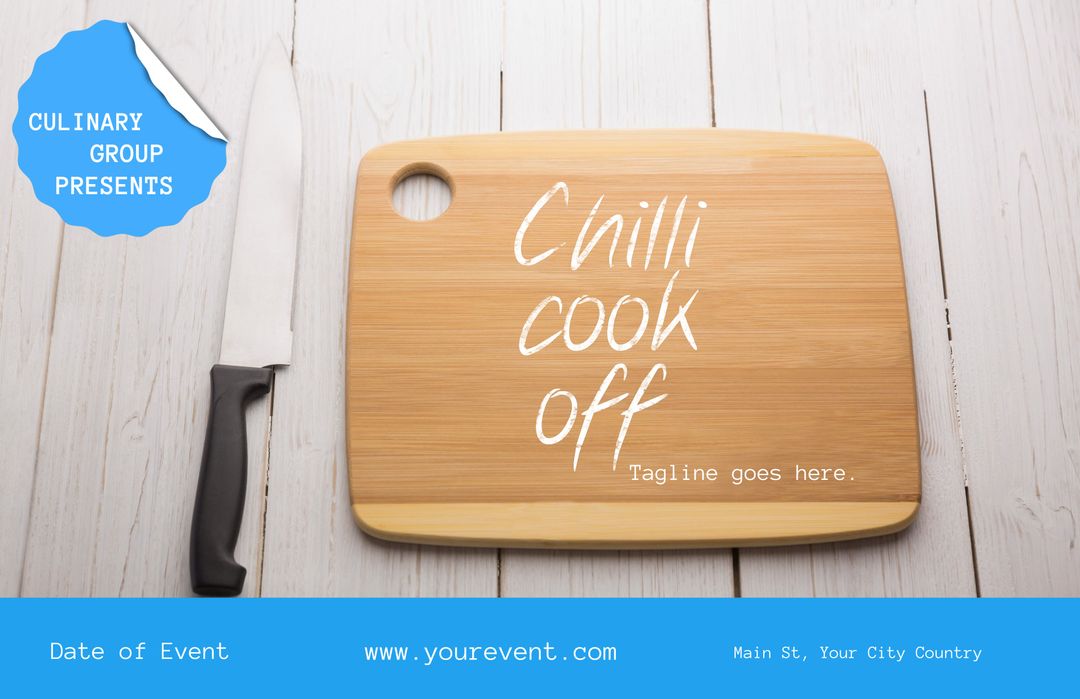 Chili Cook-Off Event Invitation Template Featuring Cutting Board