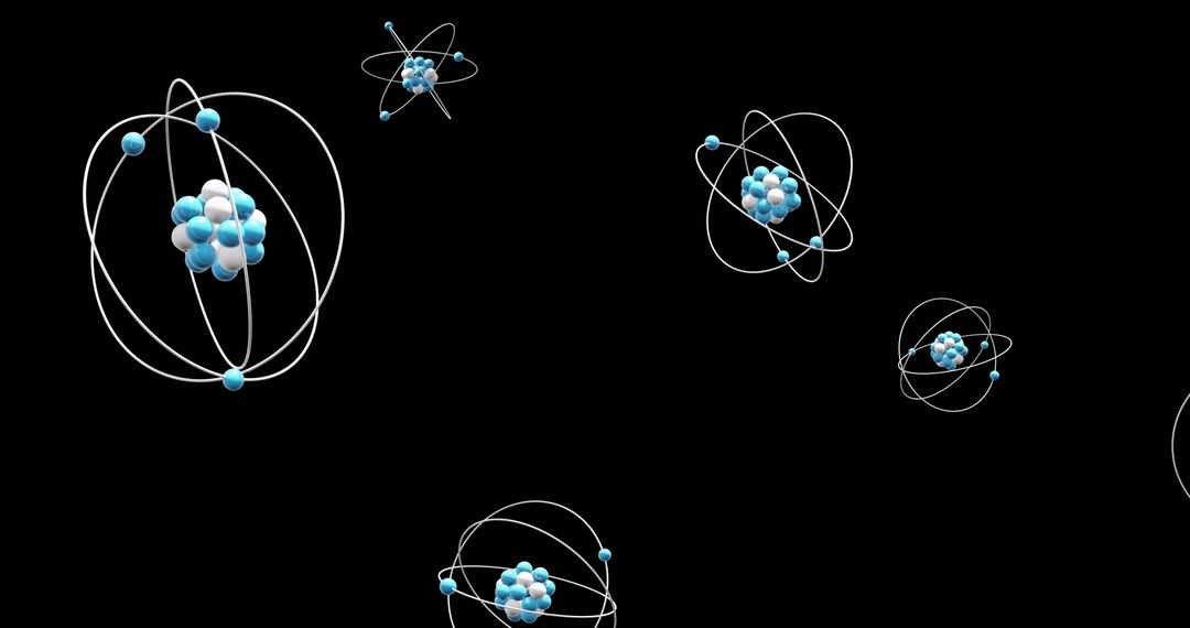 3D Atom Models on Black Background Representing Scientific Concepts - Free Images, Stock Photos and Pictures on Pikwizard.com