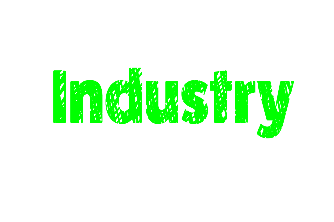 Green Industry Text on Transparent Background for Business Use