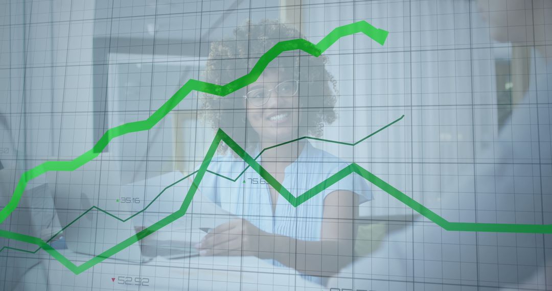 Financial Analysis with Businesswoman and Growth Chart Overlay - Free Images, Stock Photos and Pictures on Pikwizard.com