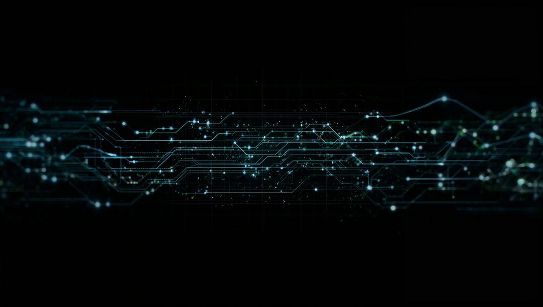 Futuristic Digital Network Grid with Luminescent Circuit Lines
