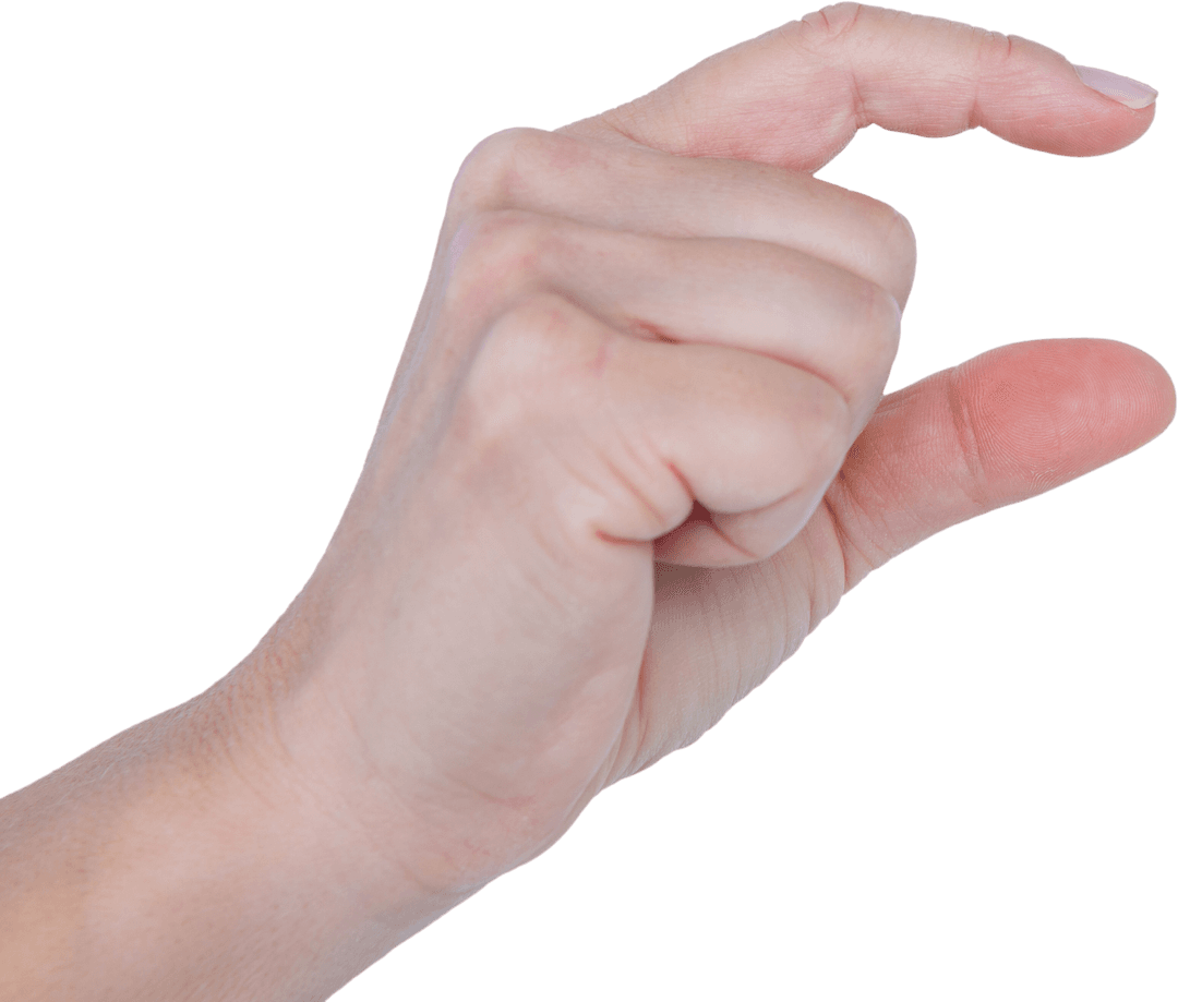 Transparent Hand Gesture with Pinching Fingers
