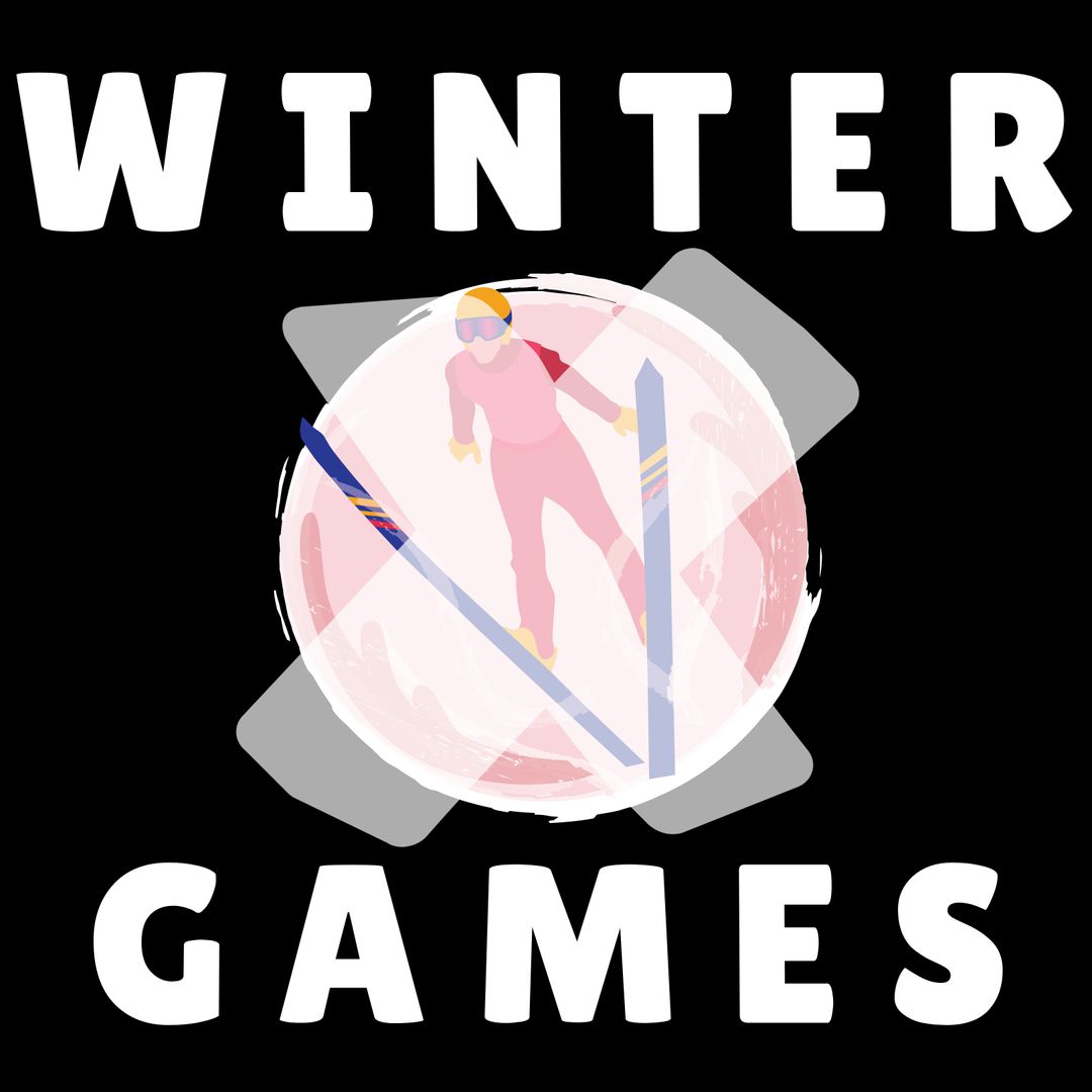 Winter Sports Event Skier with Snowflake Design