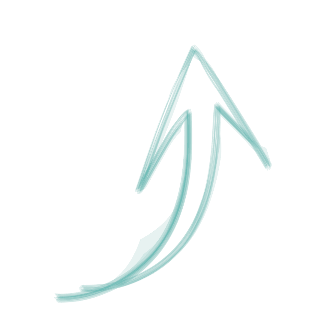 Aquamarine Arrow Digital Illustration on Transparent Background
