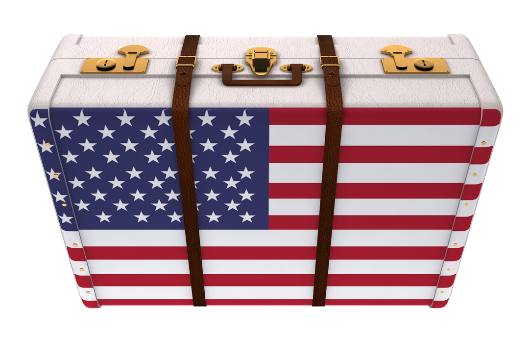 Suitcase with American Flag on Transparent Background Travel Illustration - Download Free Stock Images Pikwizard.com