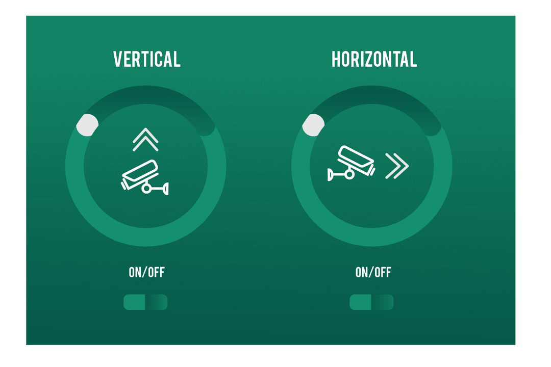 Surveillance Camera Control Interface on Transparent Background