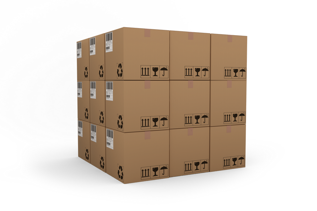 Transparent 3D Model of Stacked Cardboard Boxes on Pallet - Download Free Stock Images Pikwizard.com