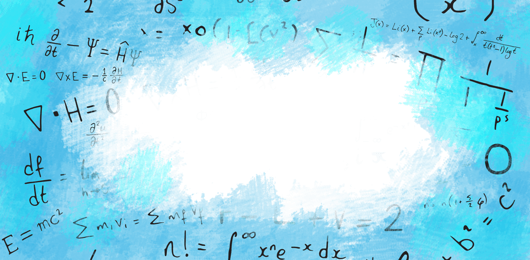 Transparent Blue Chalkboard with Mathematics Symbols