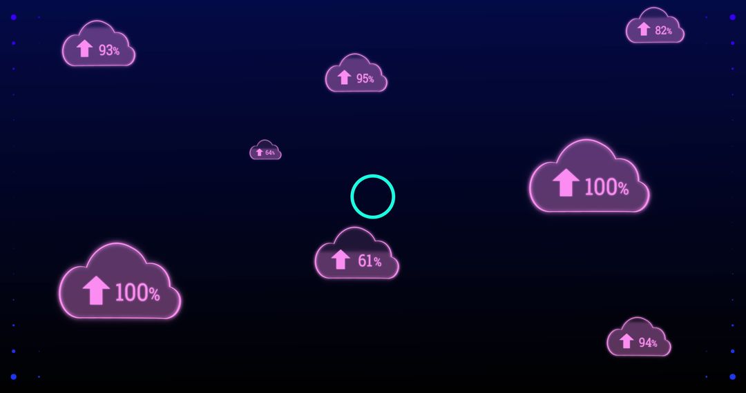 Cloud Computing Progress Illustration with Growing Percentages