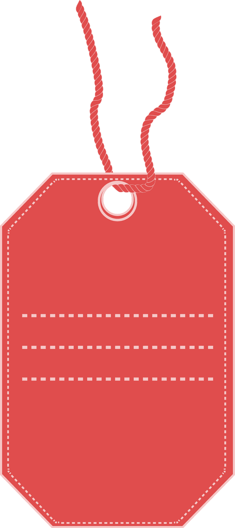 Digital red label with copy space on transparent background