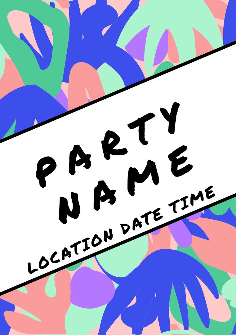 Colorful Tropical Themed Party Invite Template - Download Free Stock Templates Pikwizard.com